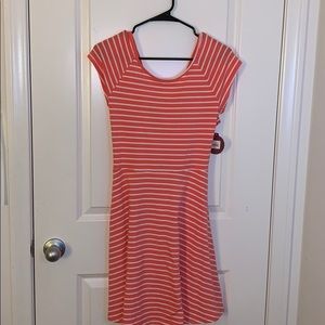 Pink and white strip dress